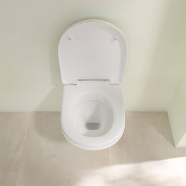 Сидіння для унітазу Villeroy & Boch O.novo, овал, білий альпін, блискучий, дюропласт, петлі з нержавіючої сталі, оригінальна заміна
