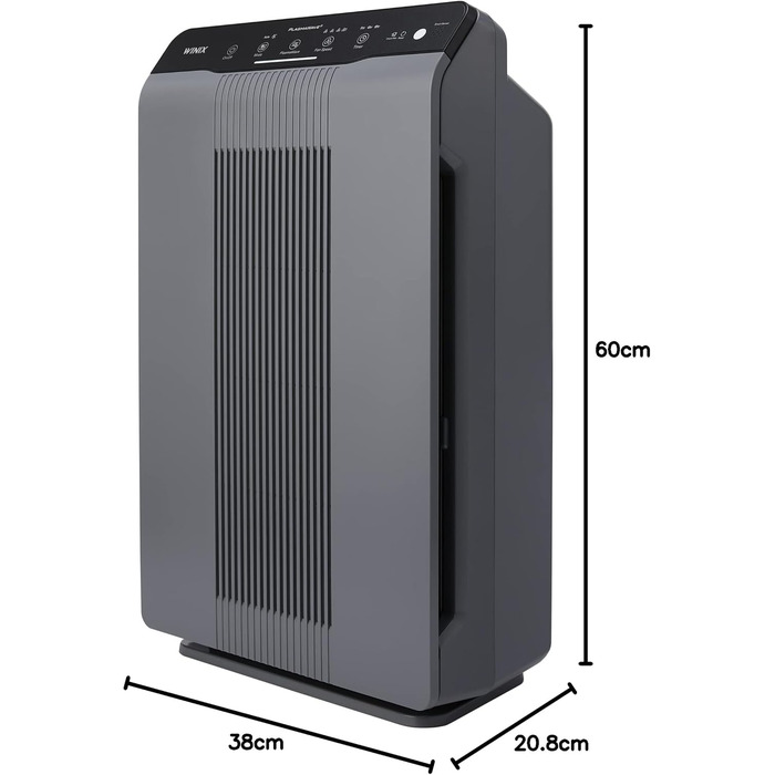 Очищувач повітря Winix 5300-2 з технологією PlasmaWave для алергіків та курців, CADR 390м³/год, до 99м², датчик якості повітря, нічний режим, чорний