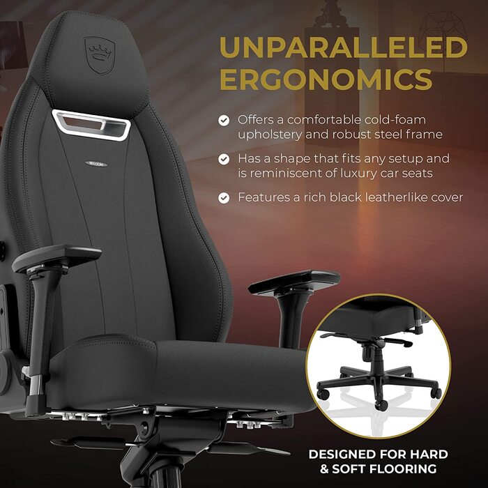 Ігрове крісло noblechairs Legend Black Edition, екошкіра, 4D підлокітники, до 150 кг