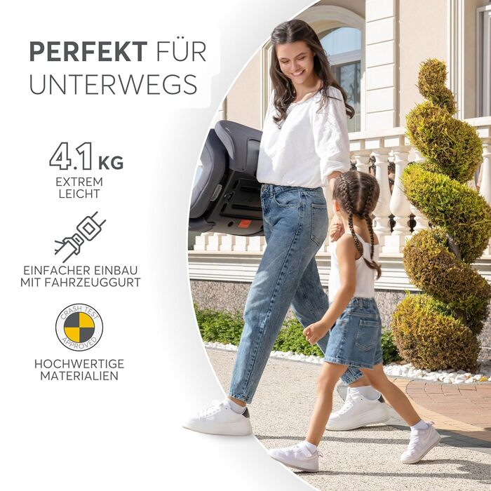 Автокрісло KikkaBoo 15-36 кг i-AID, група 2-3 (3-12 років), 100-150 см, без ISOFIX, регульована підголовник (сірий)
