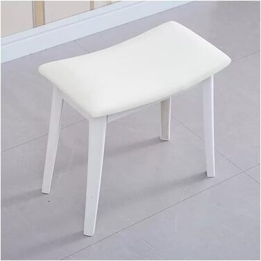 Пуф для туалету/макіяжу Balama білий, з штучної шкіри, 47x28x45 см, до 150 кг