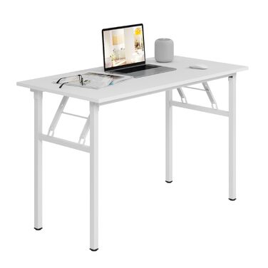 Розкладний письмовий стіл Sogesfurniture 100x60 см / 120x60 см, білий - комп'ютерний стіл, офісний стіл, конференц-стіл
