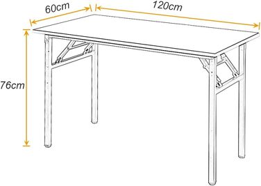 Розкладний письмовий стіл Sogesfurniture 120x60x75 см, коричнево-чорний, для комп'ютера та офісу