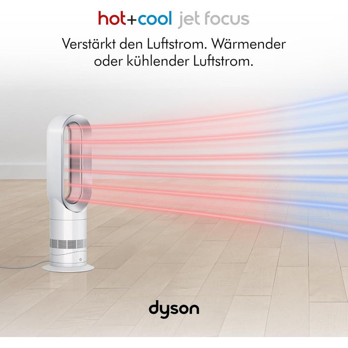 Вентилятор без лопатей Dyson Cool AM07: Потужний, тихий, з пультом, 10 швидкостей, поворот 70°