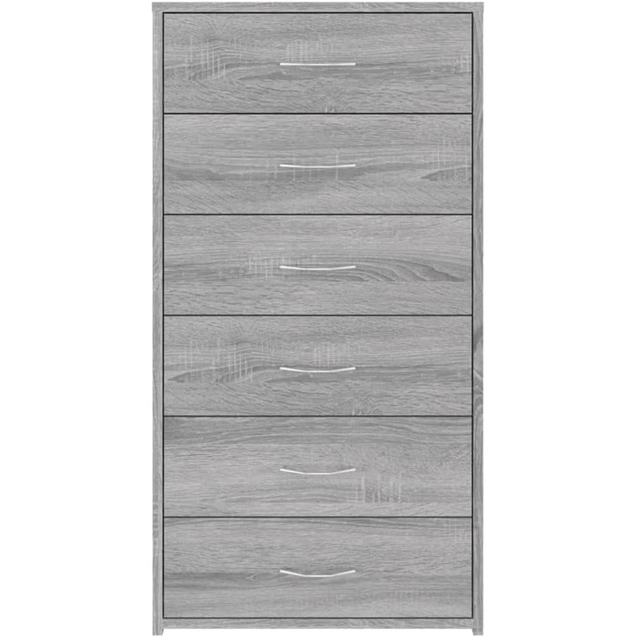 Комод vidaXL з 6 шухлядами, сірий сонома, 50x34x96 см, багатофункціональна шафа з ДСП