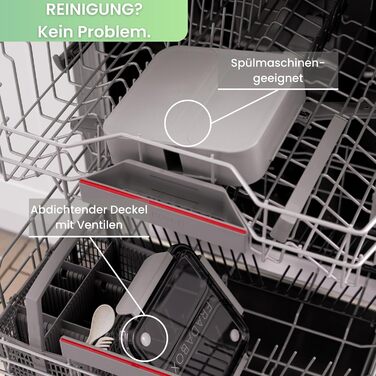 FRADABOX Бенто-ланчбокс Spencer, 2 відділення з ложкою та виделкою, преміум нержавіюча сталь, BPA-free, герметичний контейнер для обіду, підходить для мікрохвильовки, для дорослих і дітей