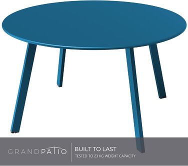 Grand patio Стіл кавовий та приліжковий для балкону, саду, дому та офісу, металевий, синій, простий монтаж