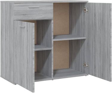 Комод vidaXL сірий Sonoma 80x36x75 см, дерев'яний багатофункціональний шафа для передпокою, вітальні чи спальні