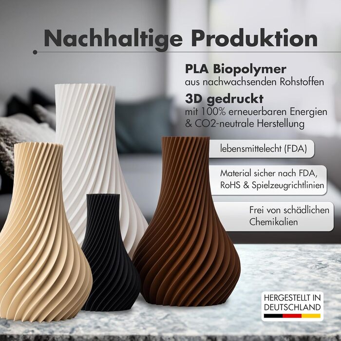 Ваза декоративна NATUMO Pirum 3D бежева 12 см з міцного пластику для квітів