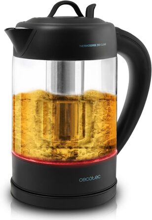 Електрочайник Cecotec ThermoSense 1,7 л, боросилікатне скло, 2200 Вт, без BPA, антикальковий фільтр, подвійний захист, база 360°