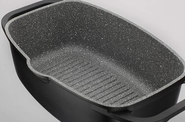 Універсальний гусятниця GSW Gourmet Granit з кришкою, алюмінієвий литий, 6 л, для індукції, духовки, тушкування, запікання, чорний