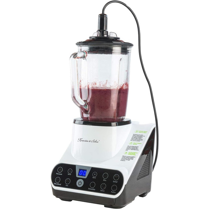 Вакуумний блендер Rosenstein & Söhne 1,5 л, 1300 Вт з LED-екраном, функцією вакуумування та пляшкою для смузі