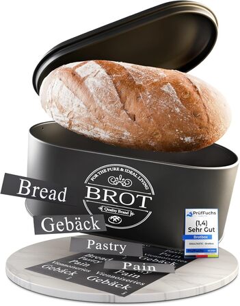 Набір контейнерів для зберігання продуктів IDEALTASTIC® Premium (3 шт x 500г) – кава, цукор, борошно | Зберігання в вакуумі | Чорний матовий