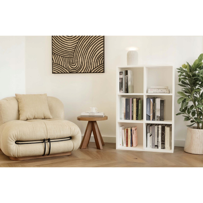 Стелаж TopEshop білий, ламінована плита, 6 полиць, 90x60x30 см