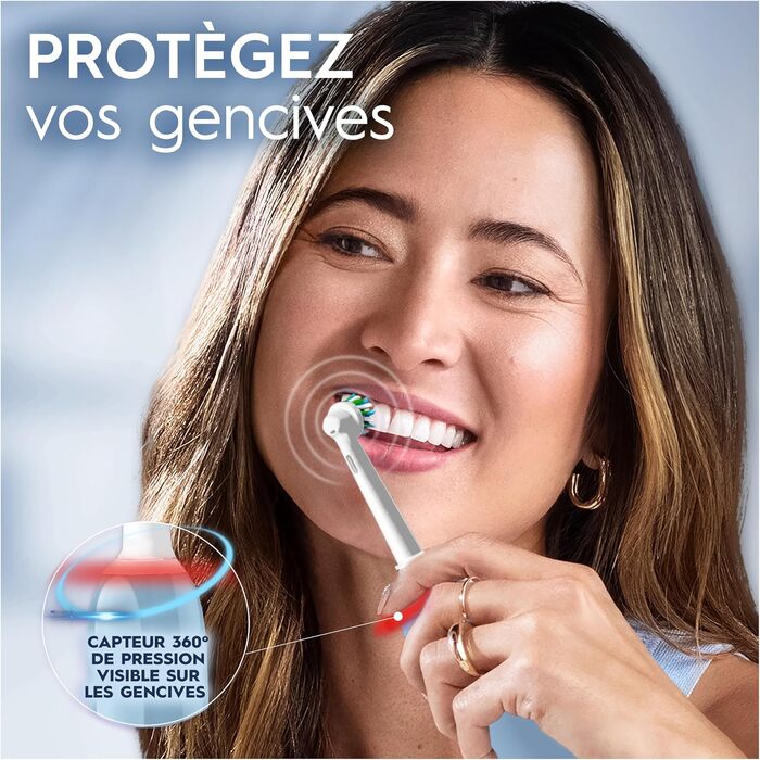 Електричні зубні щітки Oral-B Pro 3 3900, набір з 2 шт та 3 насадками, 3 режими чищення, 360° контроль тиску, від Braun, білий/чорний