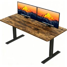 Електричний регульований стіл JUMMICO 130x60 см, коричневий - ергономічний стіл для роботи стоячи