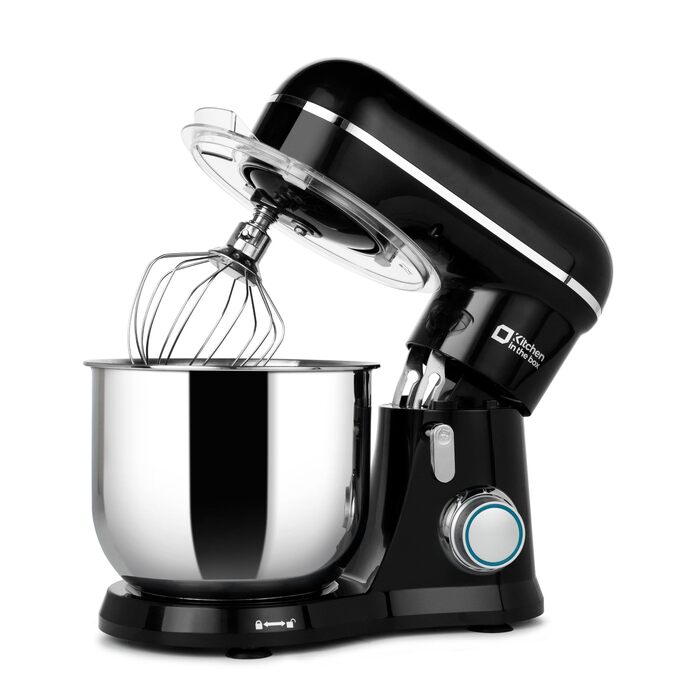 Кухонний комбайн Kitchen in the box Kompakte — планетарний міксер та тістоміс 3.5 л, 10 швидкостей, з насадками (гак, вінчик, міксер), чорний