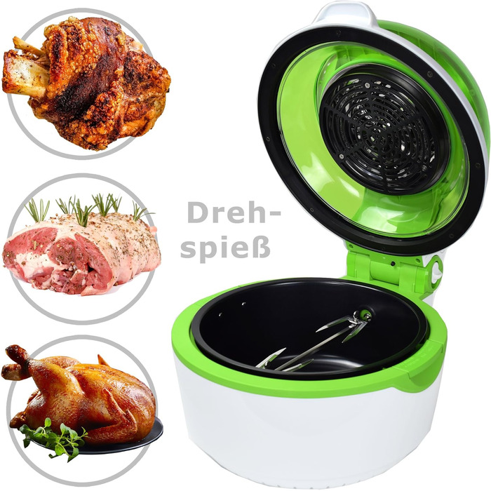 Аерофритюрниця Syntrox Germany Turbo, 10 л, LED-дисплей, без жиру, зелена