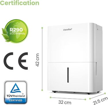 Осушувач повітря Comfee 12 л/добу для приміщень до 20 м², LED дисплей, проти вологи та плісняви, модель MDDN-12DEN7