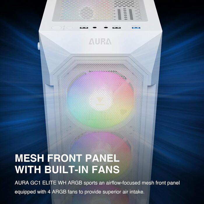 Ігровий корпус GAMDIAS Aura GC1 Elite WH ARGB з підсвіткою