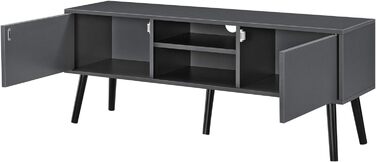 ТВ тумба en.casa Eskilstuna з шафками та полицями, бетон, 120x29,5x46,5 см, для спальні та вітальні