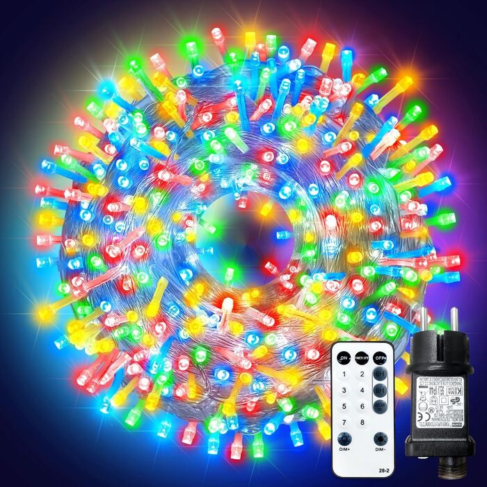 Світлодіодна гірлянда для вулиці 35м, 300 LED багатоколірна LED-стрічка для новорічної ялинки та зовнішнього декору
