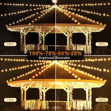 Світлодіодна гірлянда YAGOPAL 100м 800 LED для вулиці та дому, багатоколірна, 8 режимів, з пультом керування та таймером, IP65, для ялинки, тераси та святкового декору