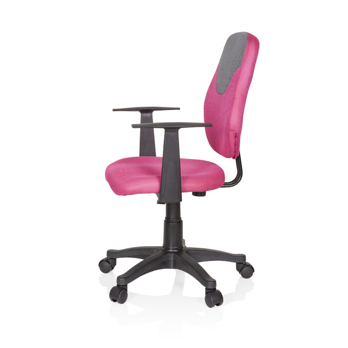 Дитяче офісне крісло / стілець-автомат KIDDY STYLE, тканина, рожево-сірий, hjh OFFICE