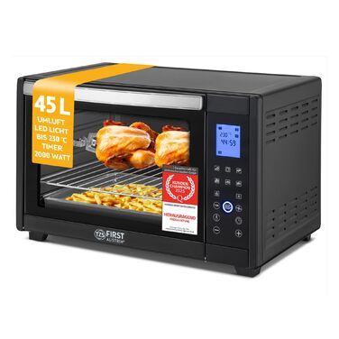 Міні-піч First Austria Digital 45L 2000W Premium-X з рожном та таймером - електропіч для кухні та кемпінгу