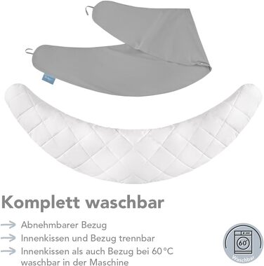 Подушка для вагітних та годування XXL 40x190 см XDREAM з мікрофібри, Öko-TEX, з бандажем для зав'язування, 60°C
