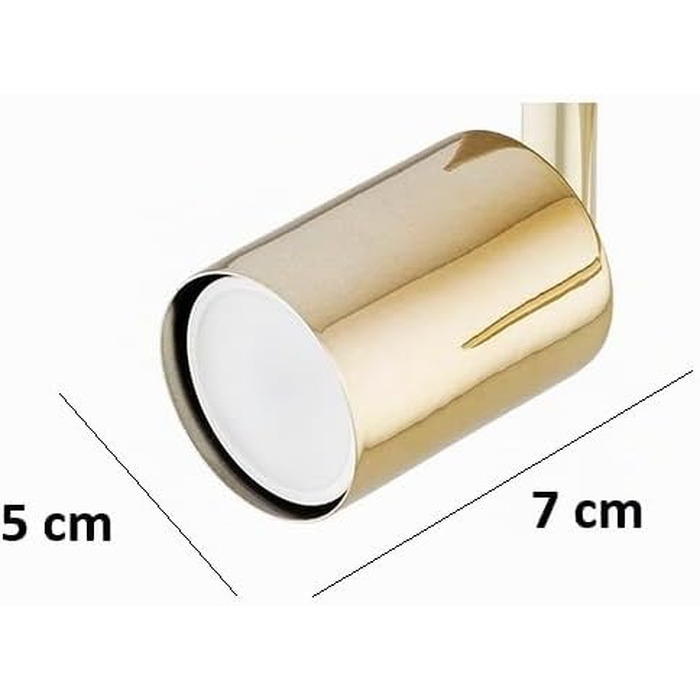 Потоховий світильник-спот Beige, поворотна LED люстра з металу (золота), GU10 для кухні, вітальні та передпокою, сучасний дизайн, 1 лампа