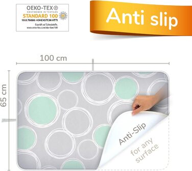 smart&gentle Супер м'яка 4-шарова прасувальна підкладка для парової праски 100x65 см, сіра, нековзна, з термо- та вологозахистом, вироблено в ЄС