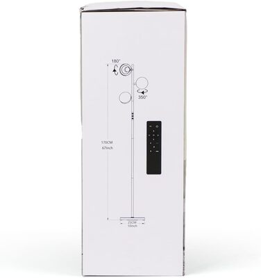 Торшер SIBRILLE 36W LED RGB з димером, 2500 Лм, з пультом і сенсорним керуванням, 2700K-6500K, 3-режими, сучасна лампа для вітальні, спальні, офісу, готелю, чорний