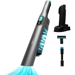 Портативний бездротовий пилосос Cecotec Conga Rockstar Micro+, 200 Вт, 20 кПа, цифровий, 40 хв автономії, 2 режими, 2-в-1 насадки, насадка для м'яких меблів, база для зарядки