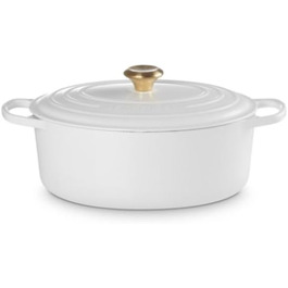 Овальний жаровий посуд Le Creuset 31 см із золотою ручкою