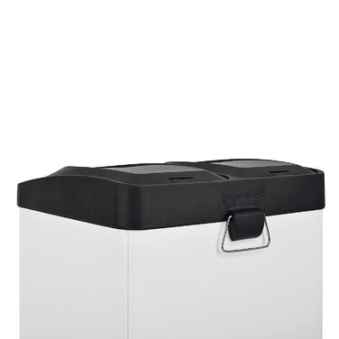 Двосекційний кухонний смітник SVITA TC2X20, 40 л, сталевий, білий, педальний, для сортування сміття