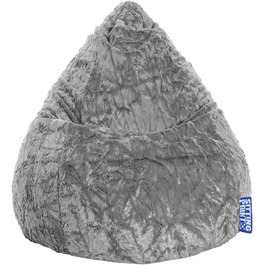 Дитячий мішок-крісло Fluffy L, 120 л, середньо-сірий, до 7 років