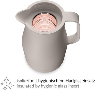 Термос Alfi ECONSCIOUS 1.0л з термоізоляційним вкладишем з біопластику, гігієнічний, з поворотним кришкою та кнопкою, для зручного наливання однією рукою, ідеальний для кави та чаю, без BPA (Oatmeal Beige)