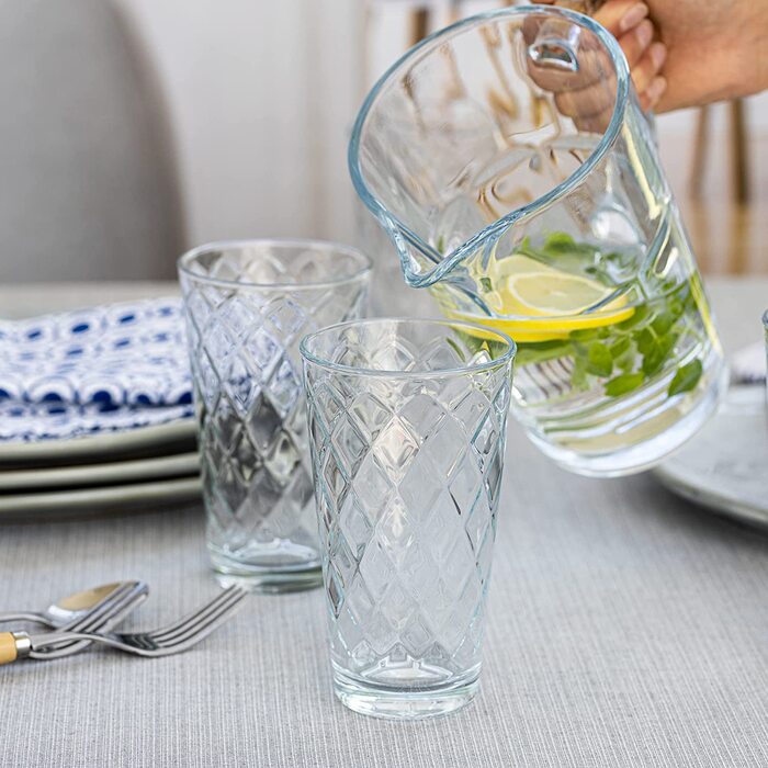 Набір склянок для води та коктейлів TREND FOR HOME Lotte 370 мл, 6 шт. - Longdrink, Highball, для соку, можна мити в посудомийній машині