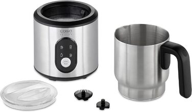 Електричний спінер для молока Caso Crema & Choco Inox, 4 функції, підходить для рослинного молока, нержавіюча сталь, термоізольована ручка, сенсорне LED-управління