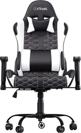 Ігрове крісло Trust Gaming GXT 708W Resto, біле, 360° обертання, знімні подушки, регульована висота, офісне крісло для комп'ютера