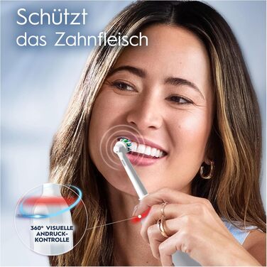 Електричні зубні щітки Oral-B Pro 3 3900, набір з 2 шт. та 3 насадками, 3 режими чищення, 360° контроль тиску, White/Black