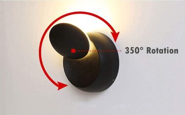 Сучасний настінний світильник LED Eclipse, креативна настінна лампа, тепле біле світло, 2 в 1, стельова LED лампа 5W, чорний метал, для спальні, вітальні, коридору