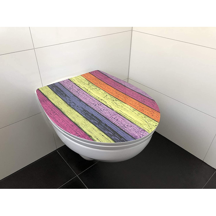 Кришка для унітазу ADOB Design, кольорова, з мікроліфтом, знімна для очищення