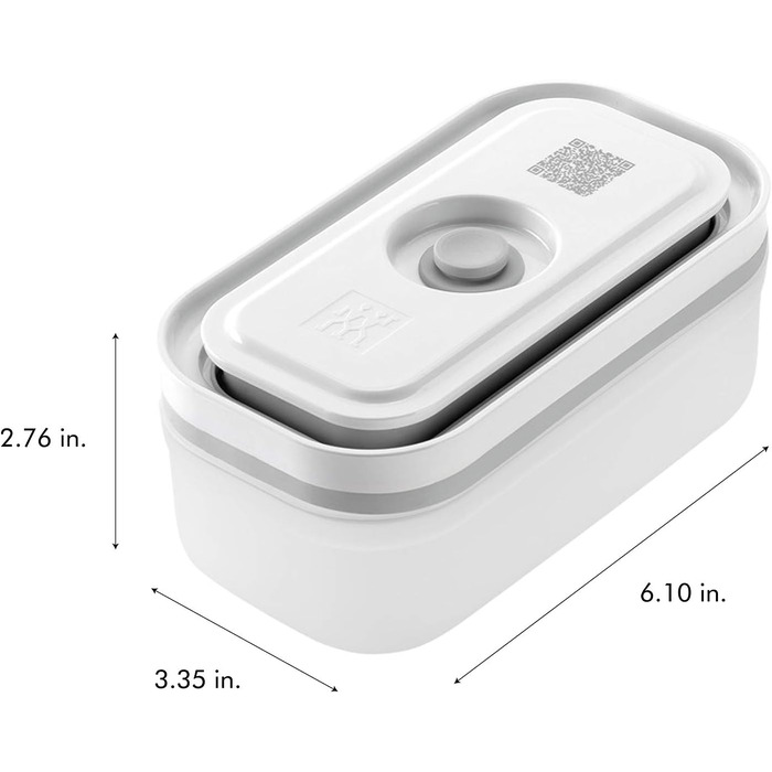 Контейнер для вакуумного зберігання ZWILLING Fresh & Save, набір 3 шт, пластик, білий, S/M/L, 19x5 см