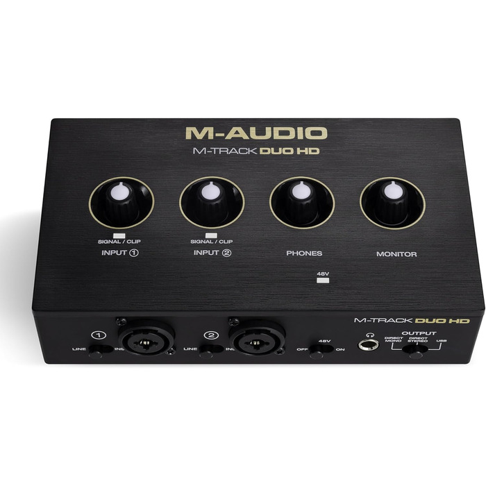 Аудіоінтерфейс M-Audio M-Track Duo для запису, стрімінгу та подкастів - 2 XLR/Line входи, 192kHz, з програмним забезпеченням