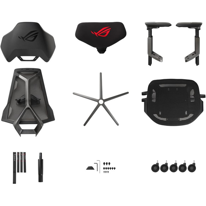 Ігровий крісло ASUS ROG Destrier Ergo (чорний) з регульованими підлокітниками та підтримкою попереку