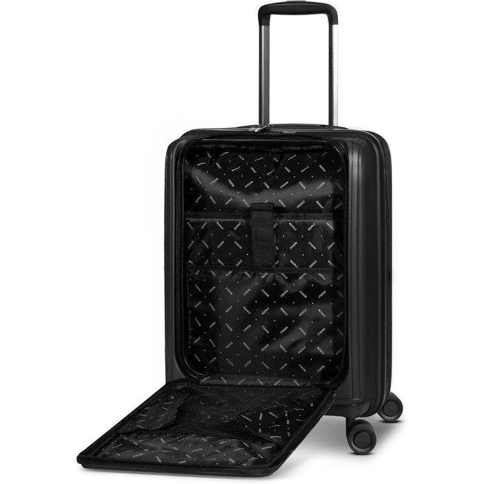Набір валіз REDOLZ Essentials 14 Black Metallic - 2 шт (S + L) з відділенням для ноутбука | Розширювані валізи для жінок та чоловіків