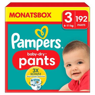 Підгузки-трусики Pampers Baby-Dry розмір 3 (6-11 кг), 192 шт.
