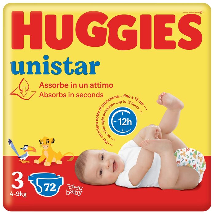 Підгузки Huggies Unistar, розмір 6 (15-30 кг), 72 шт.